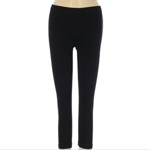 Active Basic Women's Plain Cotton Leggings (Size 1XL, Black)